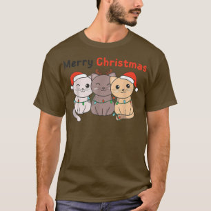 Camiseta Gato Navidades Animales adoran gatos Feliz Navidad