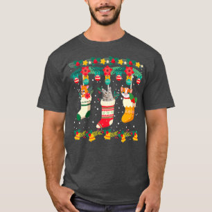 Camiseta Gato Navidades Socks Xmas Enciende Pajama Matanza