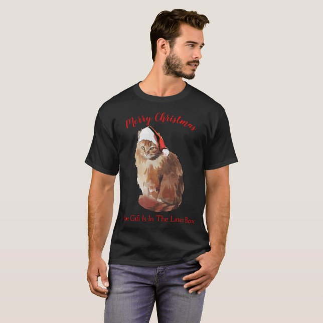 Camiseta Gato navideño (Anverso completo)