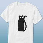 Camiseta Gato negro<br><div class="desc">Un gato negro divertido y afortunado,  perfecto para los amantes de los animales. Arte original de Nic Squirrell.</div>