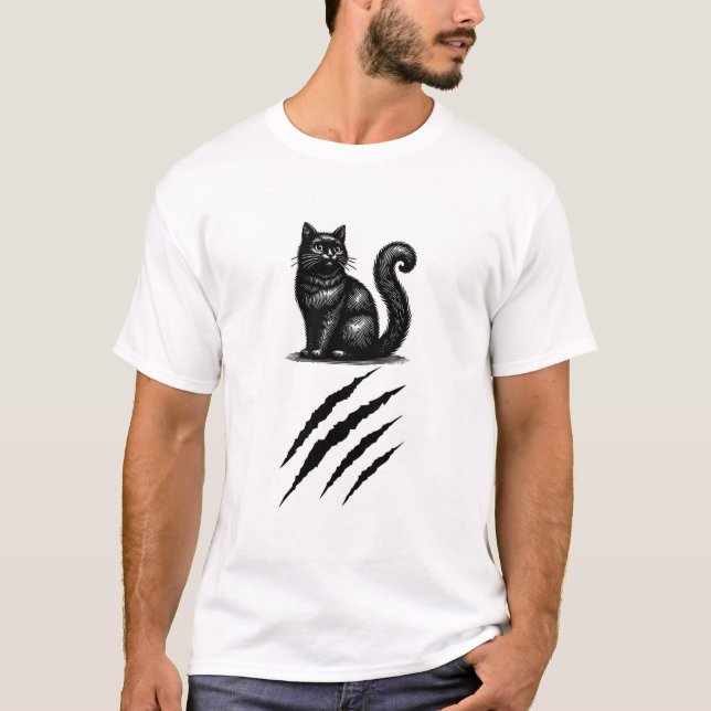 Camiseta gato negro (Anverso)