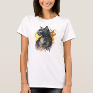 Camiseta Gato negro acuático