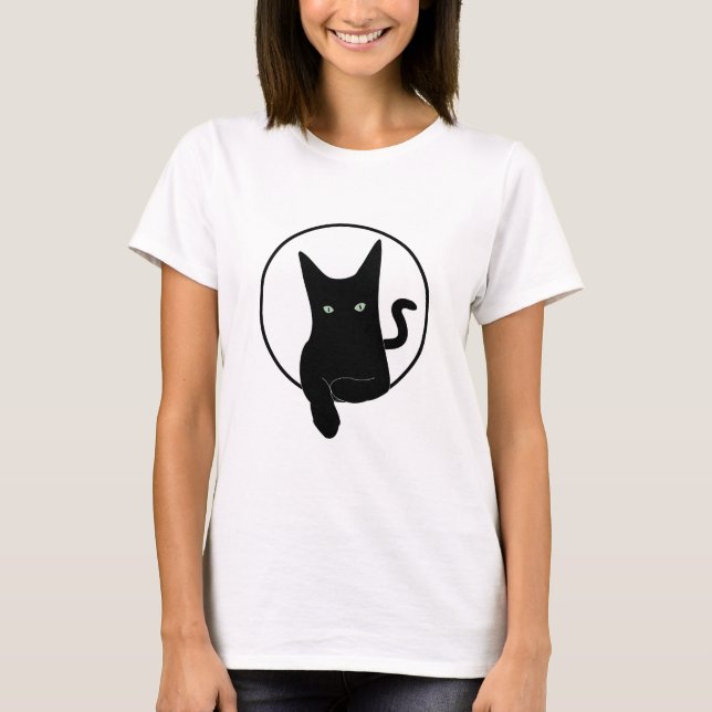 Camiseta Gato negro amante, gato miaw (Anverso)