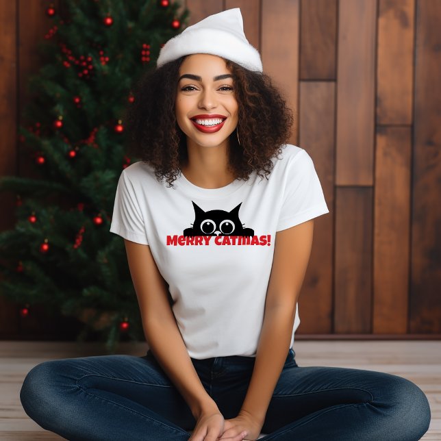 Camiseta Gato Negro Amantes Navidades graciosos catrices ca (Subido por el creador)