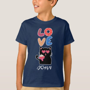 Camiseta Gato Negro, Amor, Día de San Valentín