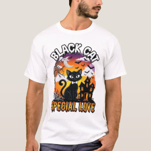 Camiseta Gato Negro Amor Especial Halloween Casa Embrujada 