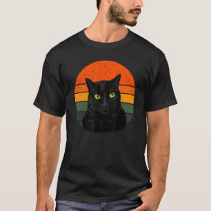 Camiseta Gato Negro Antiguo Ojos Amarillos