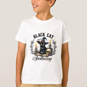 Camiseta Gato negro apoteario Gracioso Halloween Brujería M