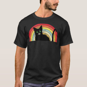 Camiseta Gato negro arcoiris Kitten sorprende mercadería pa
