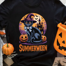 Gato Negro Arte Espeluznante y Lindo Summerween