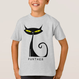 Camiseta Gato negro atómico moderno personalizado de mediad