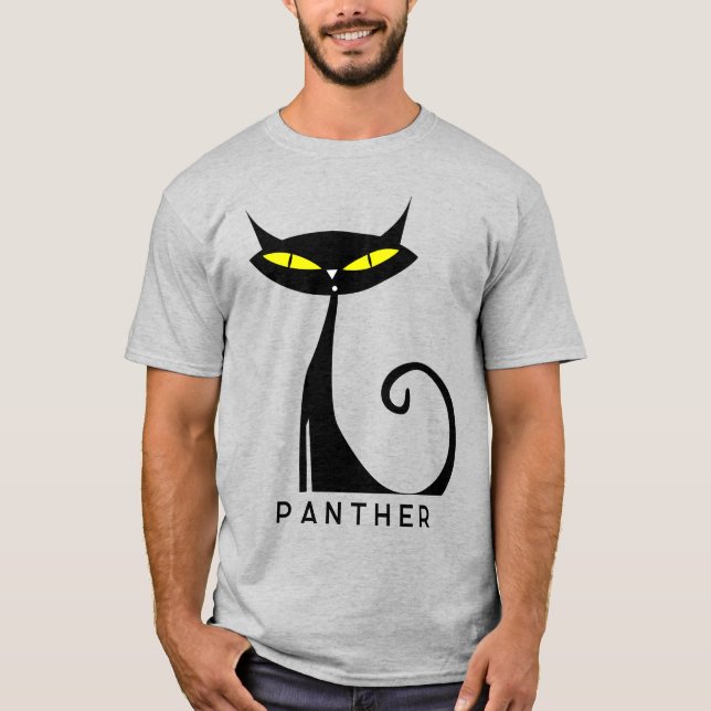Camiseta Gato negro atómico moderno personalizado de mediad (Anverso)