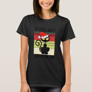 Camiseta Gato negro bastante alegre de Navidad