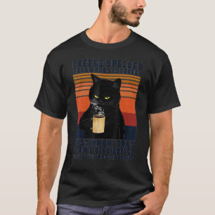 Camiseta Gato Negro Bebe Café Escrito al Revés Es Eeffo