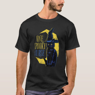 Camiseta Gato negro bruja enfermera Halloween