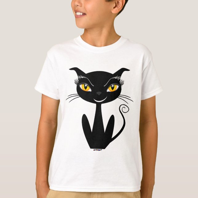 Camiseta Gato negro caprichoso (Anverso)