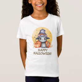 Camiseta Gato negro caprichoso feliz Halloween