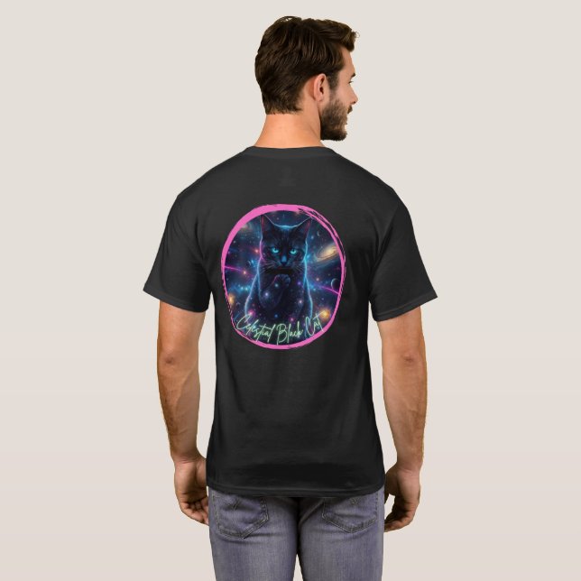 Camiseta Gato Negro Celestial (Reverso completo)