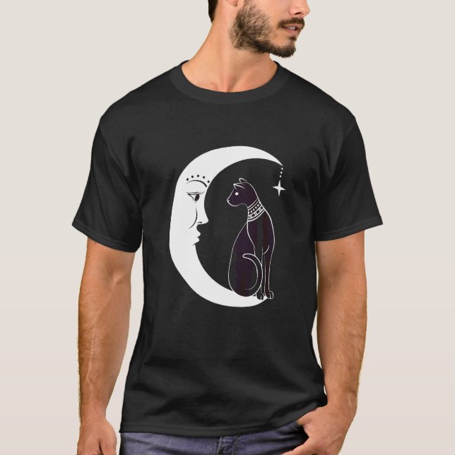 Camiseta Gato negro celestial pagan familiar de bruja (Anverso)