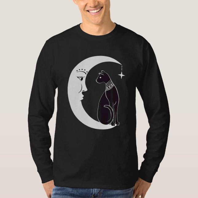Camiseta Gato negro celestial pagan familiar de bruja (Anverso)