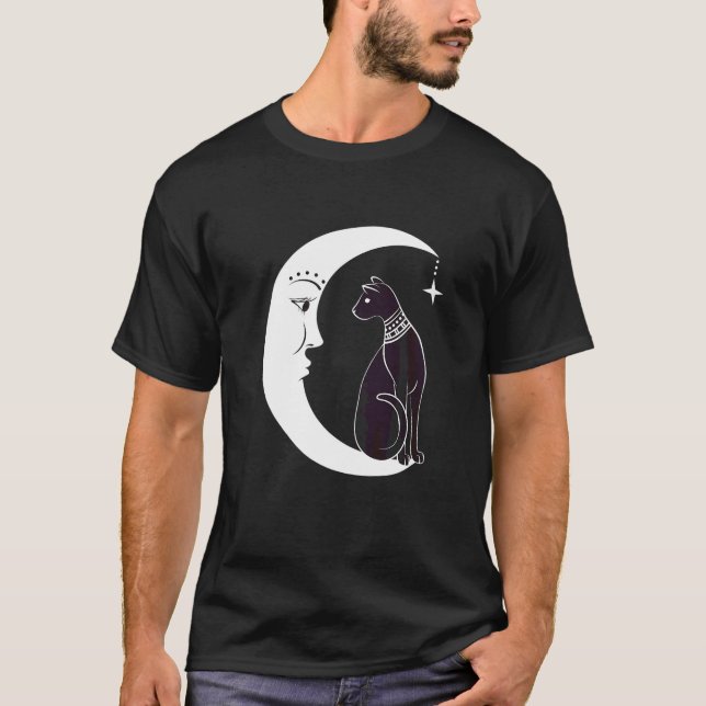 Camiseta Gato negro celestial pagan familiar de bruja (Anverso)