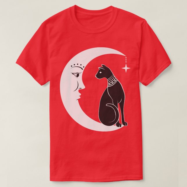 Camiseta Gato negro celestial pagan familiar de bruja (Diseño del anverso)
