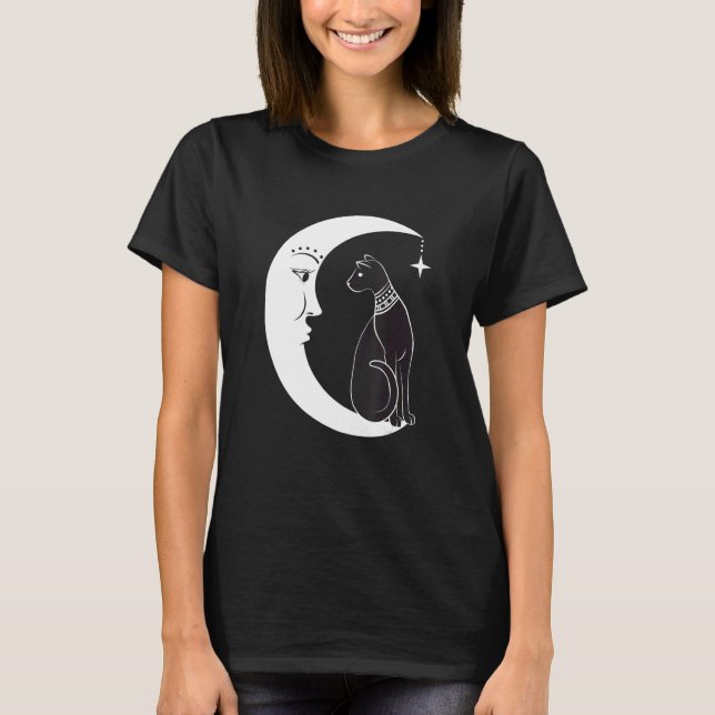 Camiseta Gato negro celestial pagan familiar de bruja (Anverso)