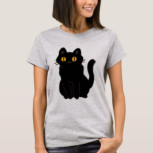 Camiseta Gato negro clásico de Halloween (Anverso)