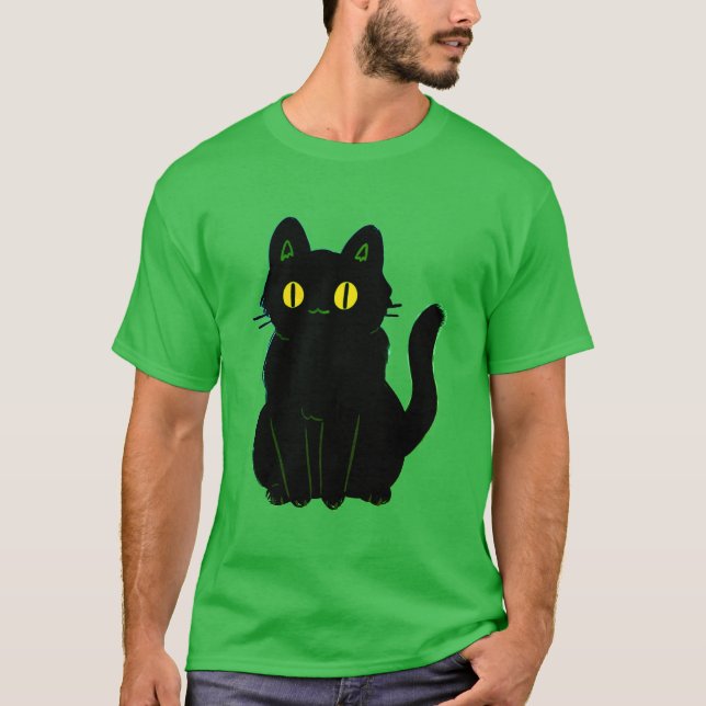Camiseta Gato negro clásico de Halloween (Anverso)