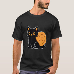 Camiseta Gato negro con concha de caracol