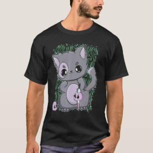 Camiseta Gato Negro Con Elemento Mágico Para Yandere Y Love