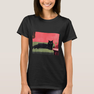 Camiseta Gato Negro Con Estampa De Arte De Martini 