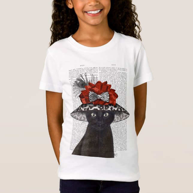 Camiseta Gato negro con fabuloso Gorra (Anverso)