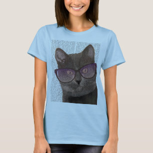 Camiseta Gato negro con gafas de sol 2