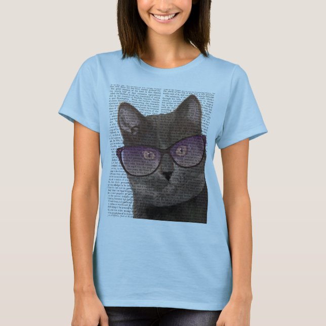Camiseta Gato negro con gafas de sol 2 (Anverso)