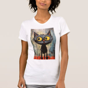 Camiseta Gato negro con ojos amarillos