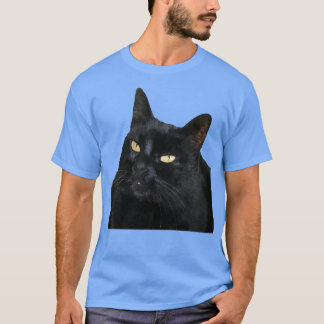 Camiseta Gato negro con ojos amarillos preciosos Cu de arte
