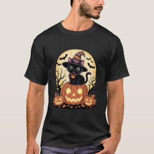 Camiseta Gato negro con sombrero de bruja sentado sobre Jac