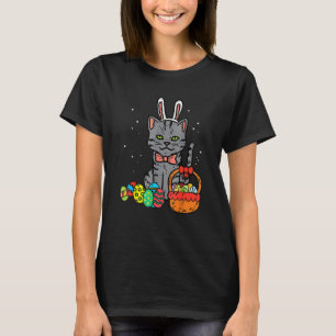 Camiseta Gato Negro Conejo Orejas Semana Santa Cesta de Hue