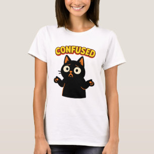 Camiseta Gato negro confuso