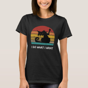 Camiseta Gato Negro Dando Retro De Dedo Medio Yo Hago Lo Qu