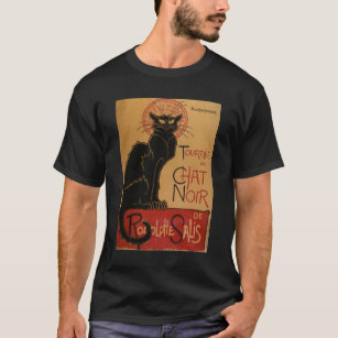 Camiseta Gato negro de Art Nouveau Le Chat Noir del vintage