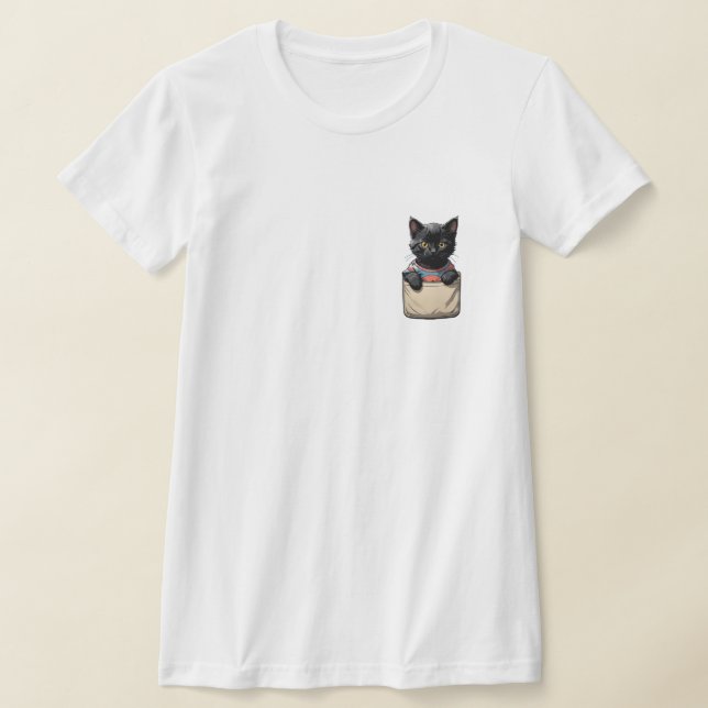 Camiseta Gato negro de bolsillo (Distribución)