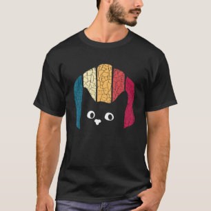 Camiseta Gato Negro de Estilo Antiguo Distressed Retro Ga