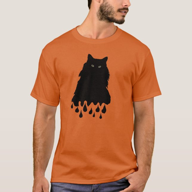 Camiseta Gato negro de fusión grande (Anverso)