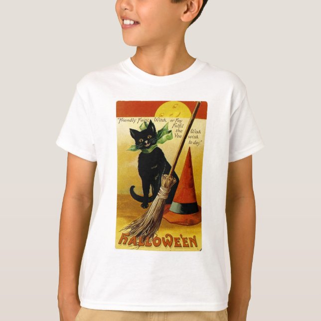 Camiseta Gato negro de Halloween (Anverso)