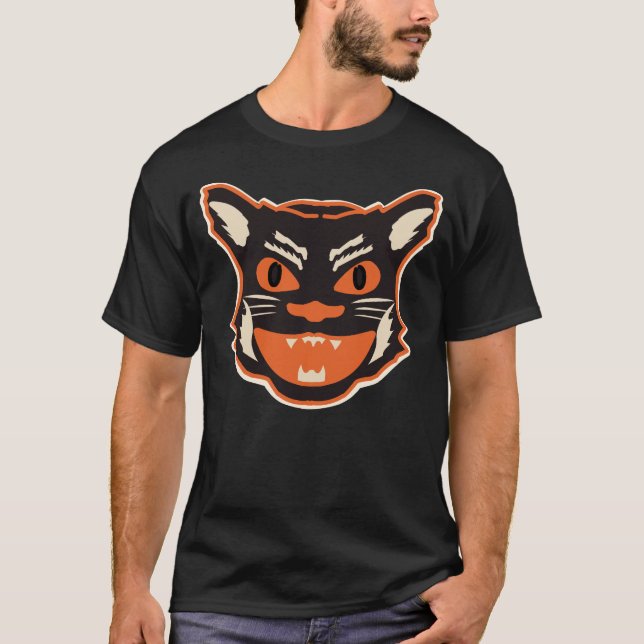 Camiseta Gato negro de Halloween (Anverso)
