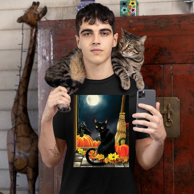 Camiseta Gato negro de Halloween (Subido por el creador)