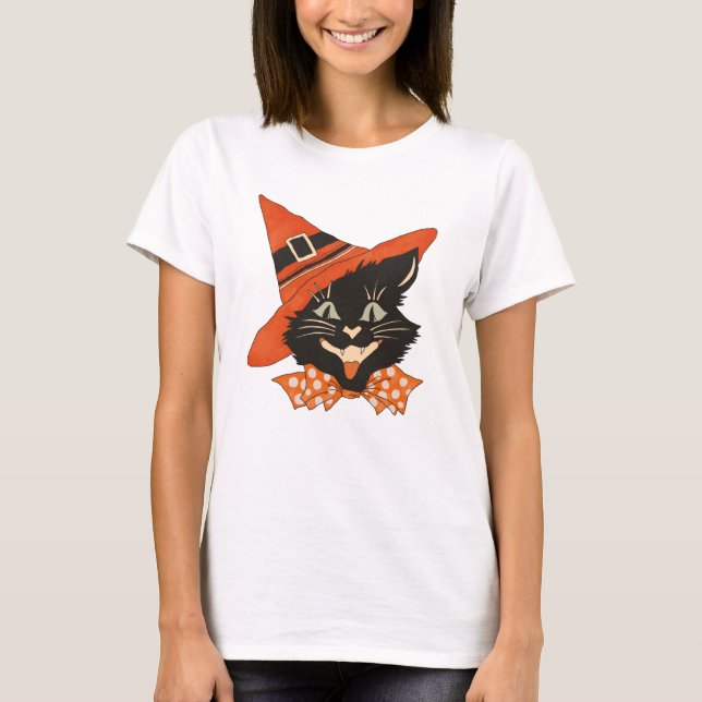 Camiseta Gato negro de Halloween (Anverso)