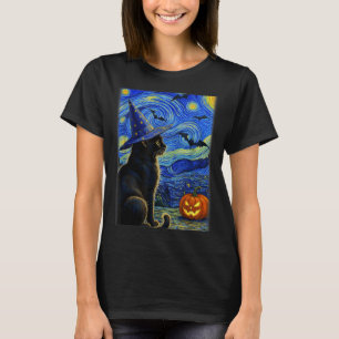 Camiseta Gato negro de Halloween Amantes de gatos divertido